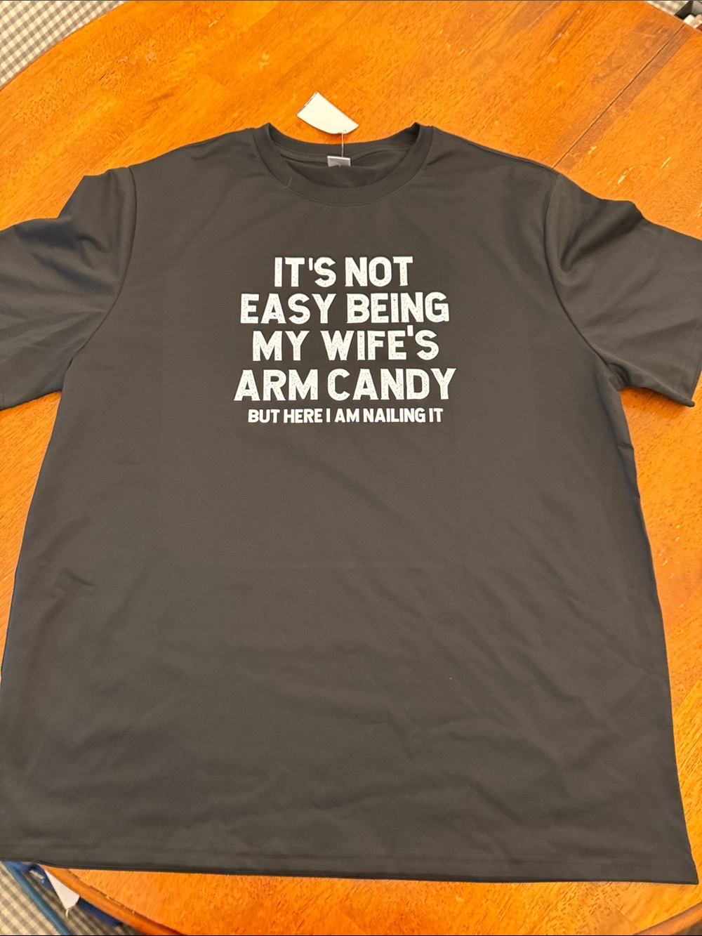 Wife of Eric Black Tee with White Text - 'My Wife's Arm Candy' xxl